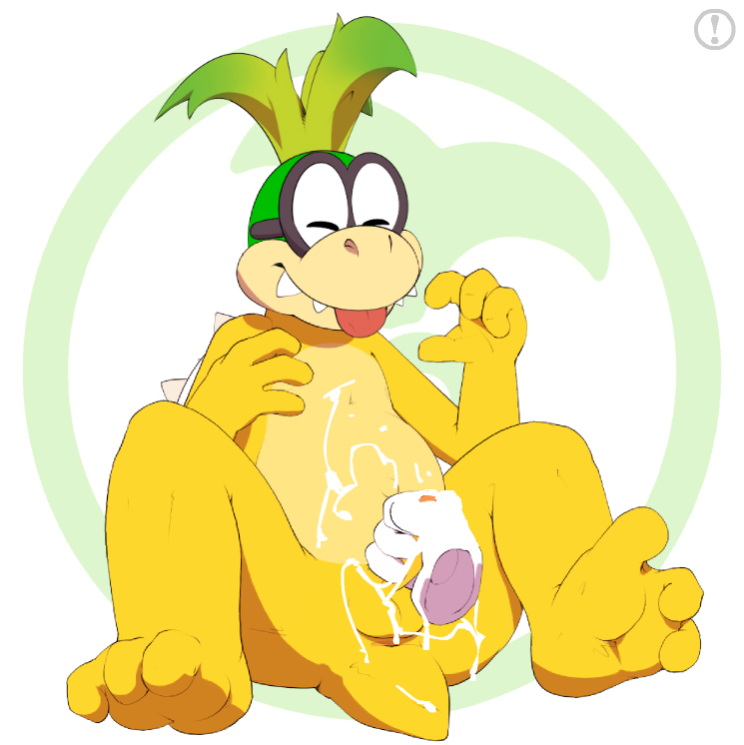 1boy 3_toes 4_fingers anthro anus balls cum cum_on_self erection eyewear front_view glasses handjob hollo_nut humanoid_penis iggy_koopa koopaling male male_only mario_(series) nintendo nude penis scalie simple_background solo spread_legs spreading toes tongue tongue_out transparent_background uncut