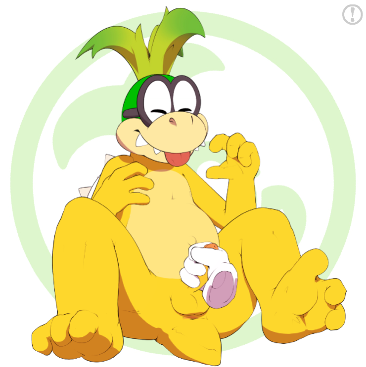 1boy 3_toes 4_fingers anthro anus balls erection eyewear front_view glasses handjob hollo_nut humanoid_penis iggy_koopa koopaling male male_only mario_(series) masturbation nintendo nude penis scalie simple_background solo spread_legs spreading toes tongue tongue_out transparent_background uncut