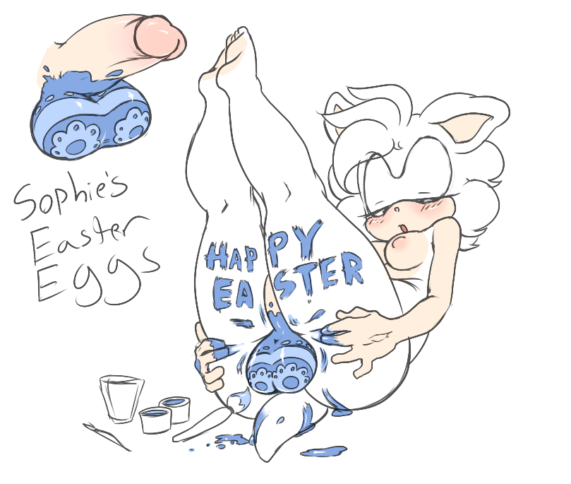 1futa anthro argento balls bodypaint breasts color easter easter_balls english_text erection fur furry furry_only futa_only futanari intersex nude original_character paint paintbrush painted_balls penis solo solo_futa sonic_(series) sophie_(argento) testicles text