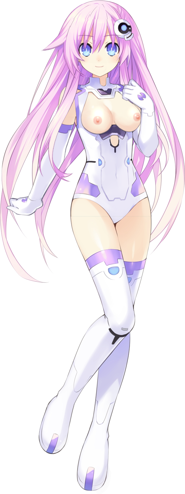 1girls breasts female female_only nepgear neptunia_(series) nipples purple_sister tagme third-party_edit