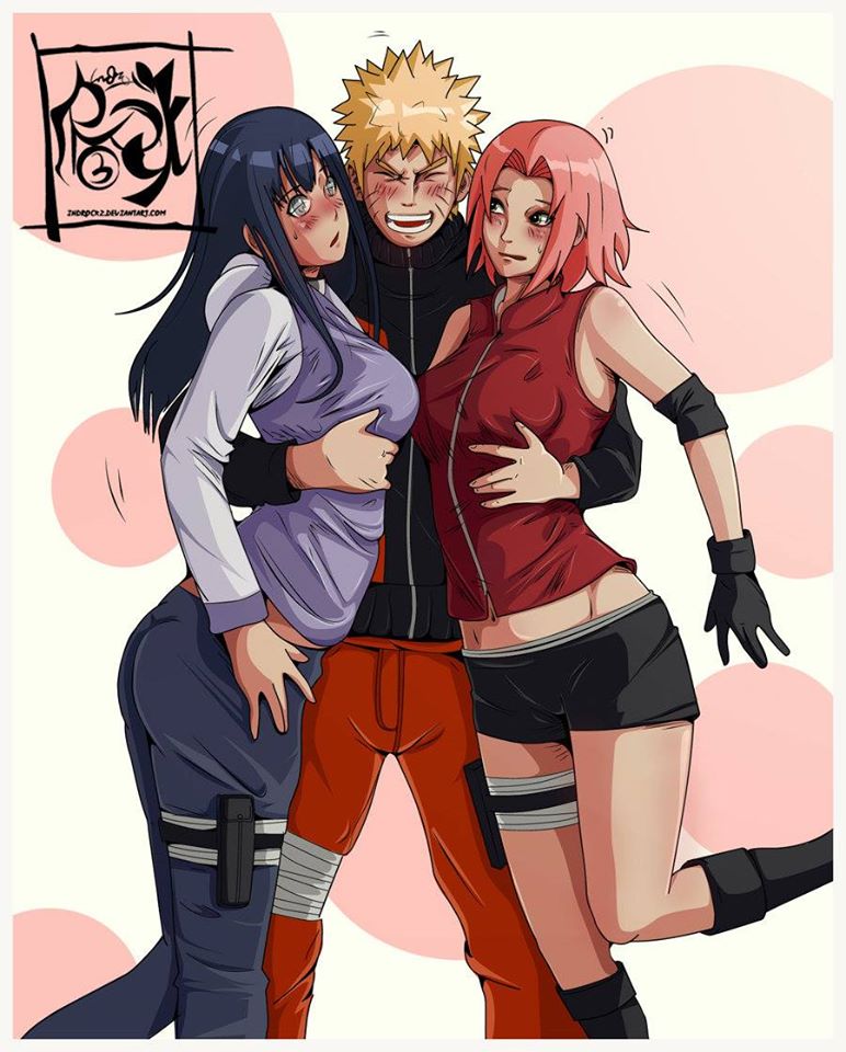 1boy 2girls big_breasts blonde_hair breast_grab female hugging husband_and_wife hyuuga_hinata imminent_sex indrockz indy_riquez male naruto naruto_shippuden pink_hair sakura_haruno sharing smile tagme uzumaki_naruto