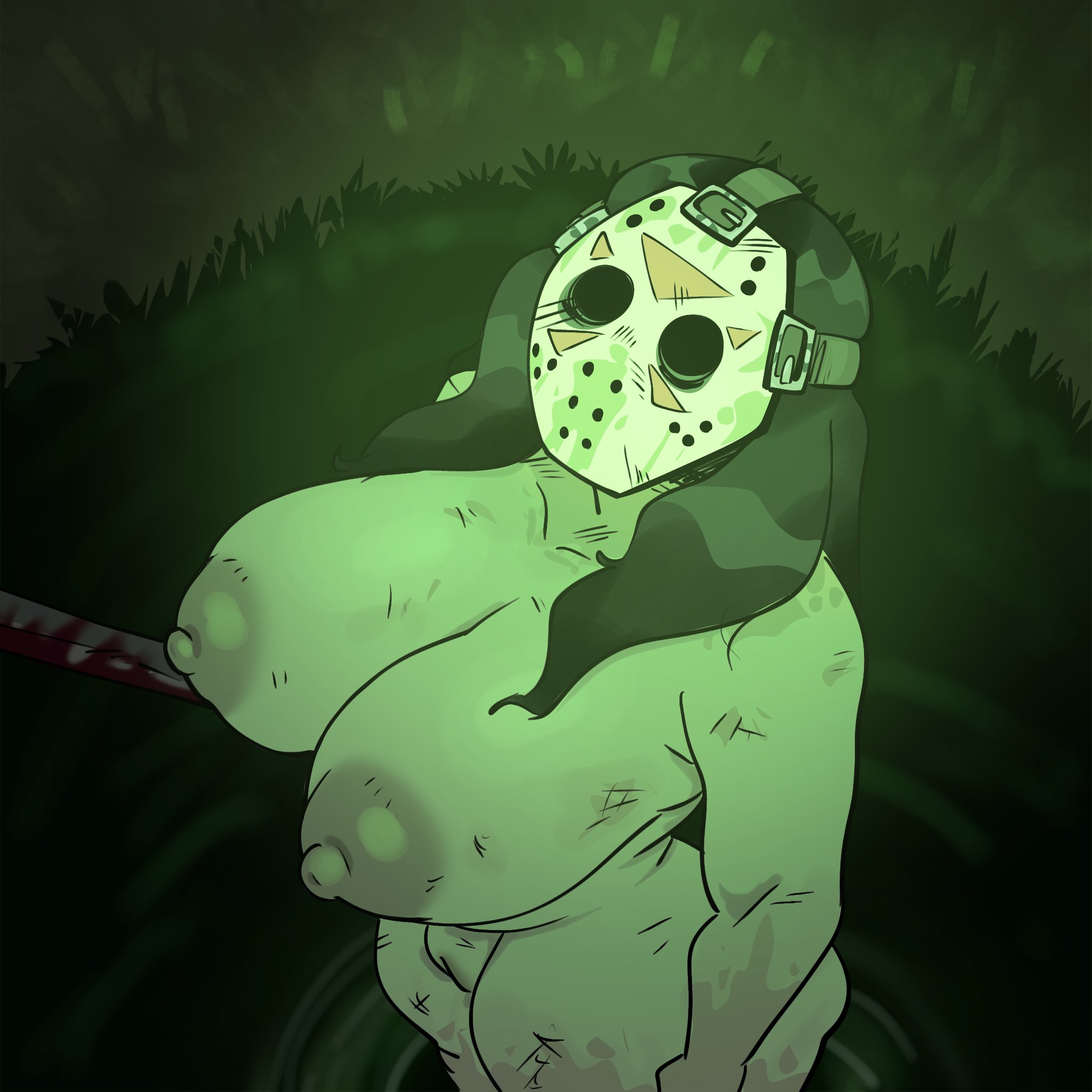 1girls, big breasts, breasts, curvy, curvy figure, enormous breasts, female, female only, friday the 13th, gallo wazavi, giant breasts, gigantic breasts, huge breasts, jason voorhees, large breasts, mask, masked female, massive breasts, naked, naked female, nude, nude female, rule 63, voluptuous, voluptuous female
