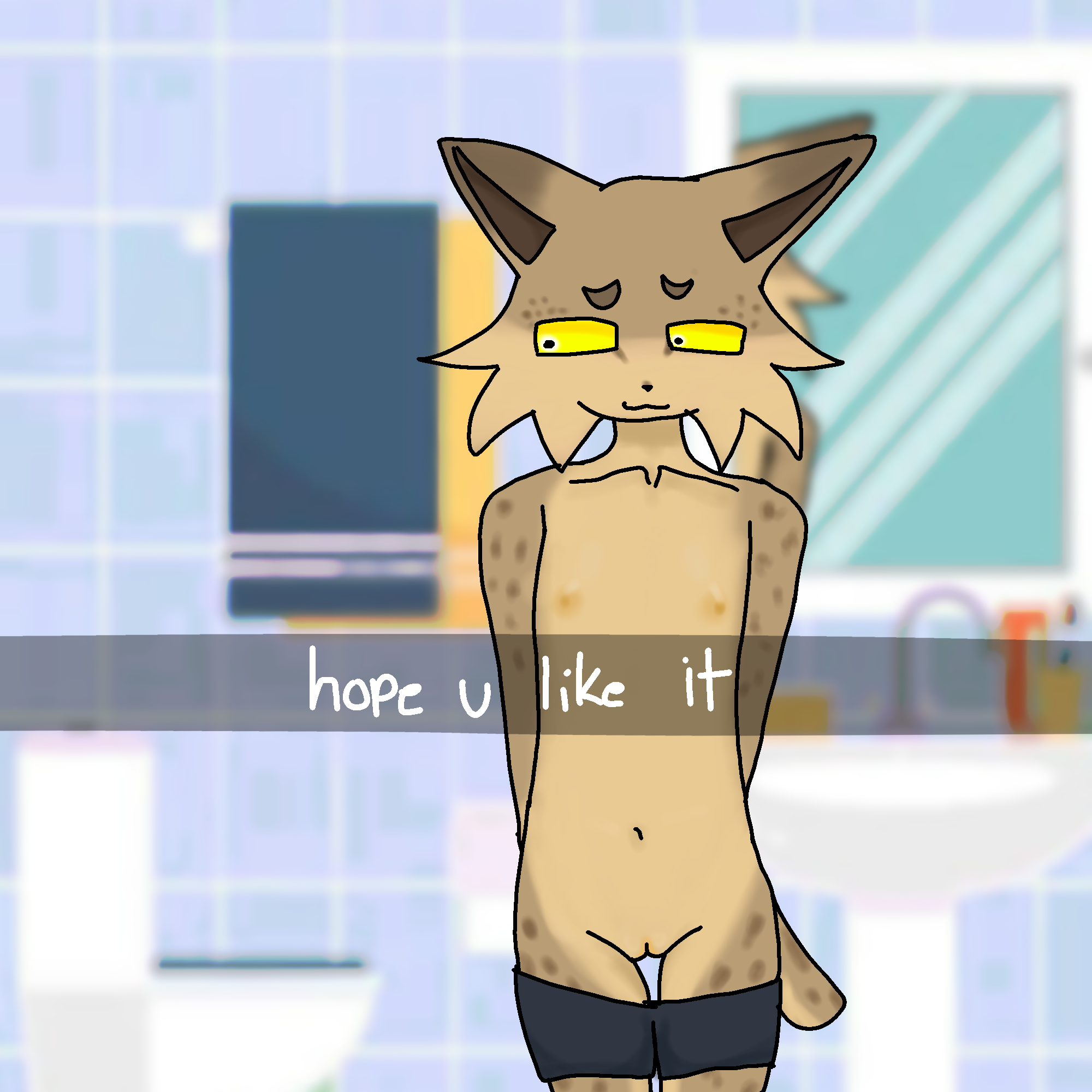 anthro, bathroom, bobcat, cub, cuntboy, cuntboy cub, ftm, furry, renstarsalt, rentabbyscars, snapchat, tabbyscars, transgender, transgender male, transman, young, young anthro, young cuntboy