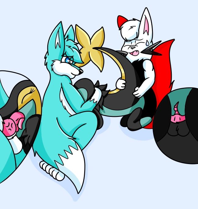 anthro balls emmanuel_the_fox female fox game_freak hybrid knot knotted_cock knotted_penis lydia_the_snitra male nintendo oliver_the_oshawott oshawott penetration pokemon pokemon_(species) rouarts snivy spitroast threesome veiny_knot veiny_penis