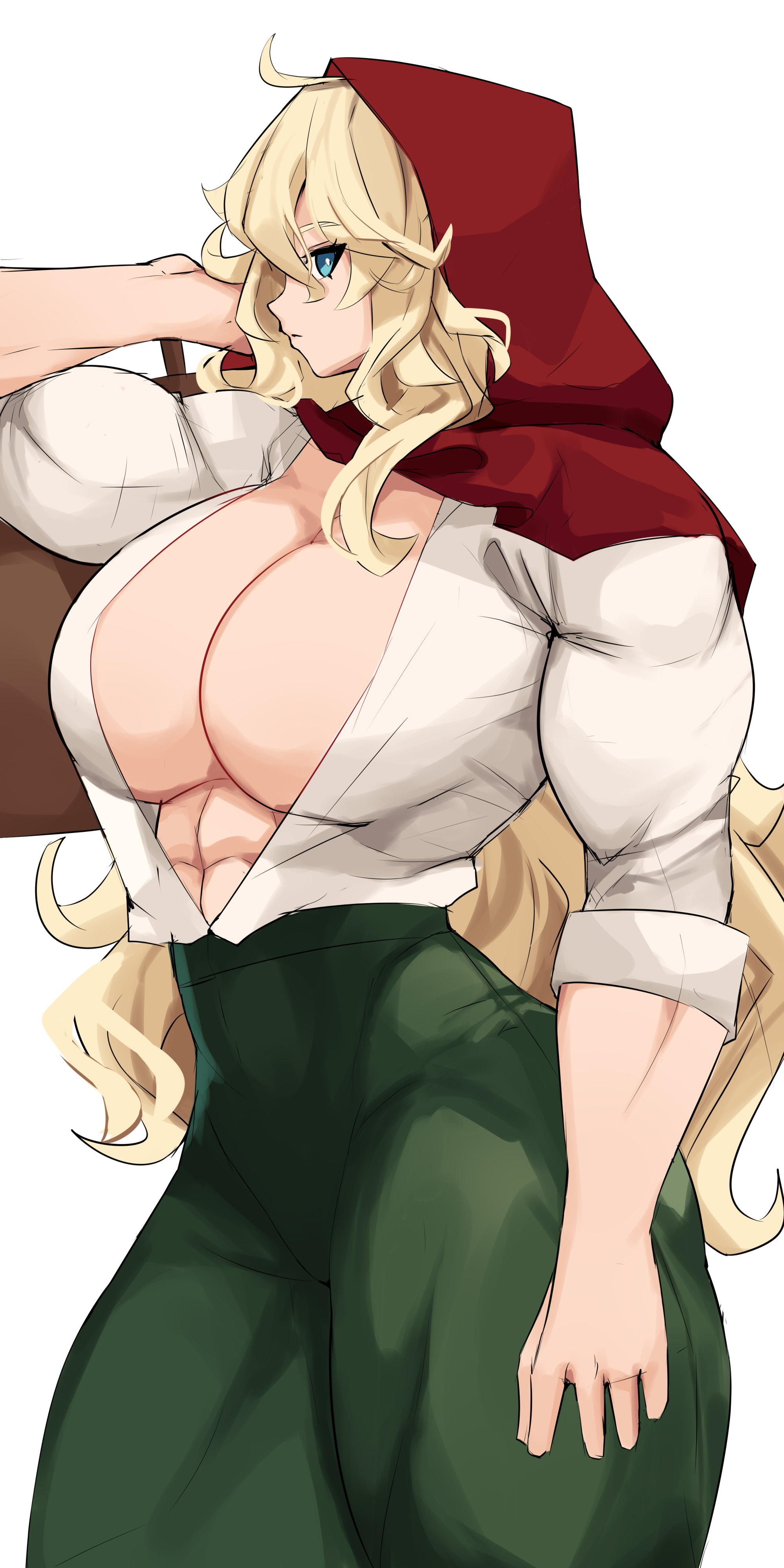 abs, alternate muscle size, cleavage, female, grimm (red hood), muscles, musctonk, muscular, muscular female, the hunters guild: red hood