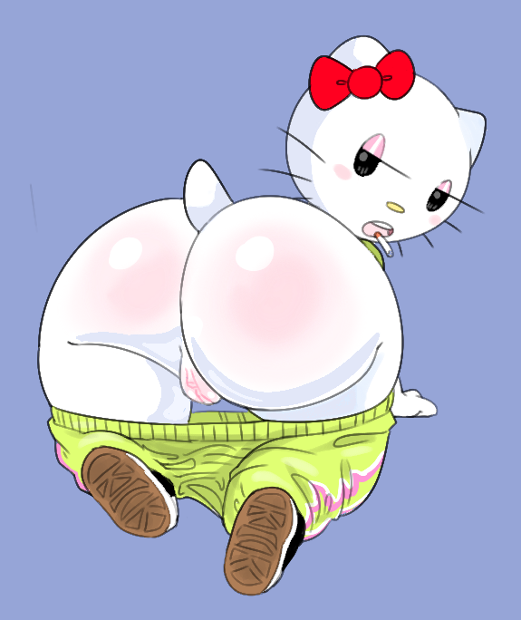 big_breasts breasts child_bearing_hips female hello_kitty hello_kitty_(character) hello_kitty_(series) kitty_white pink_nipples sanrio savagensfw white_body white_fur white_skin