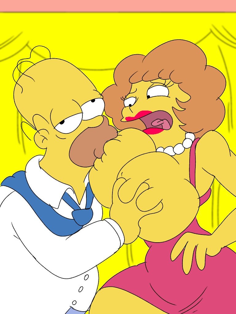 breast_grab breast_squeeze breast_sucking drunk folgore2010 homer_simpson huge_breasts maude_flanders maxtlat nipple_suck rape the_simpsons