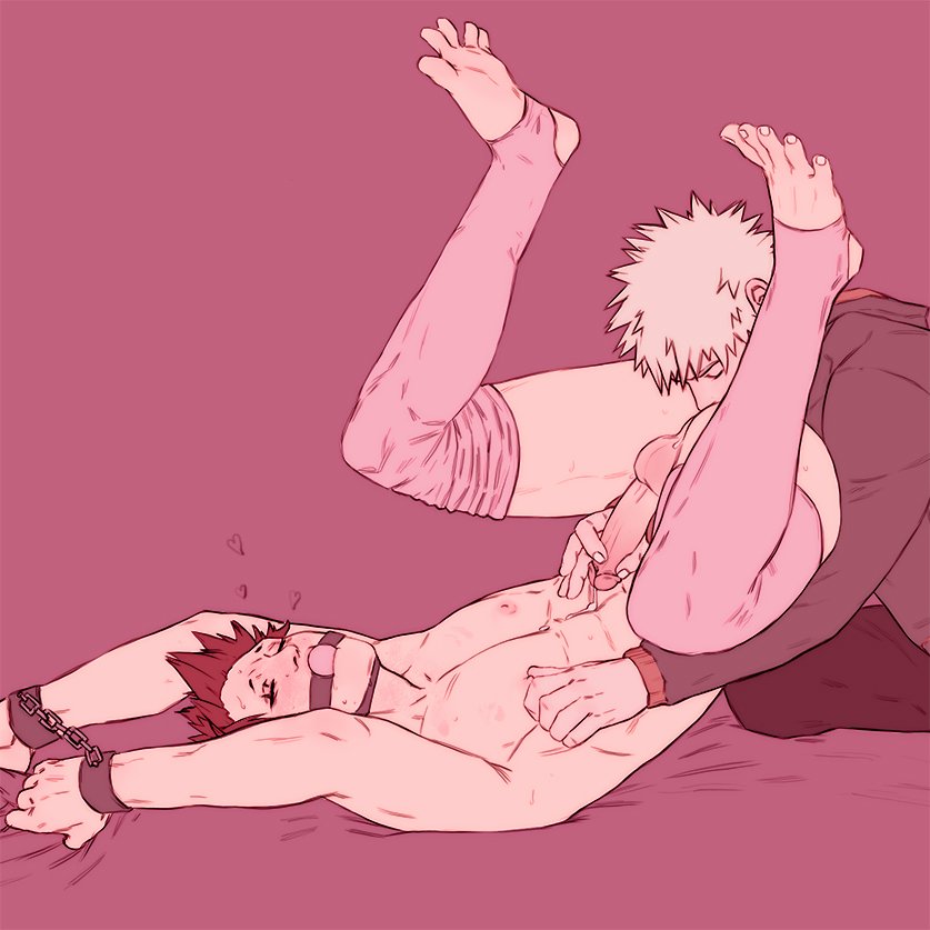 2boys, anilingus, armpits, arms up, ass, ball gag, bondage, eijirou kirishima, erect while rimmed, gag, gagged, gay, handjob, holding penis, katsuki bakugou, male, male only, maledom, malesub, moans, my hero academia, penis, precum, rimjob, siij, sketch, submissive male, thighhighs, yaoi