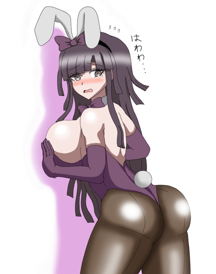 bunny ears, bunny girl, bunnysuit, danganronpa, female, female only, large hair, pantyhose, straight hair, tsumiki mikan
