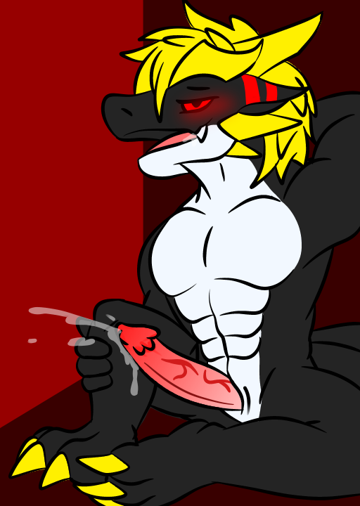 anthro bodily_fluids cum dragon erection genital_fluids genitals male male_only opstah opstah_(characters) penis solo