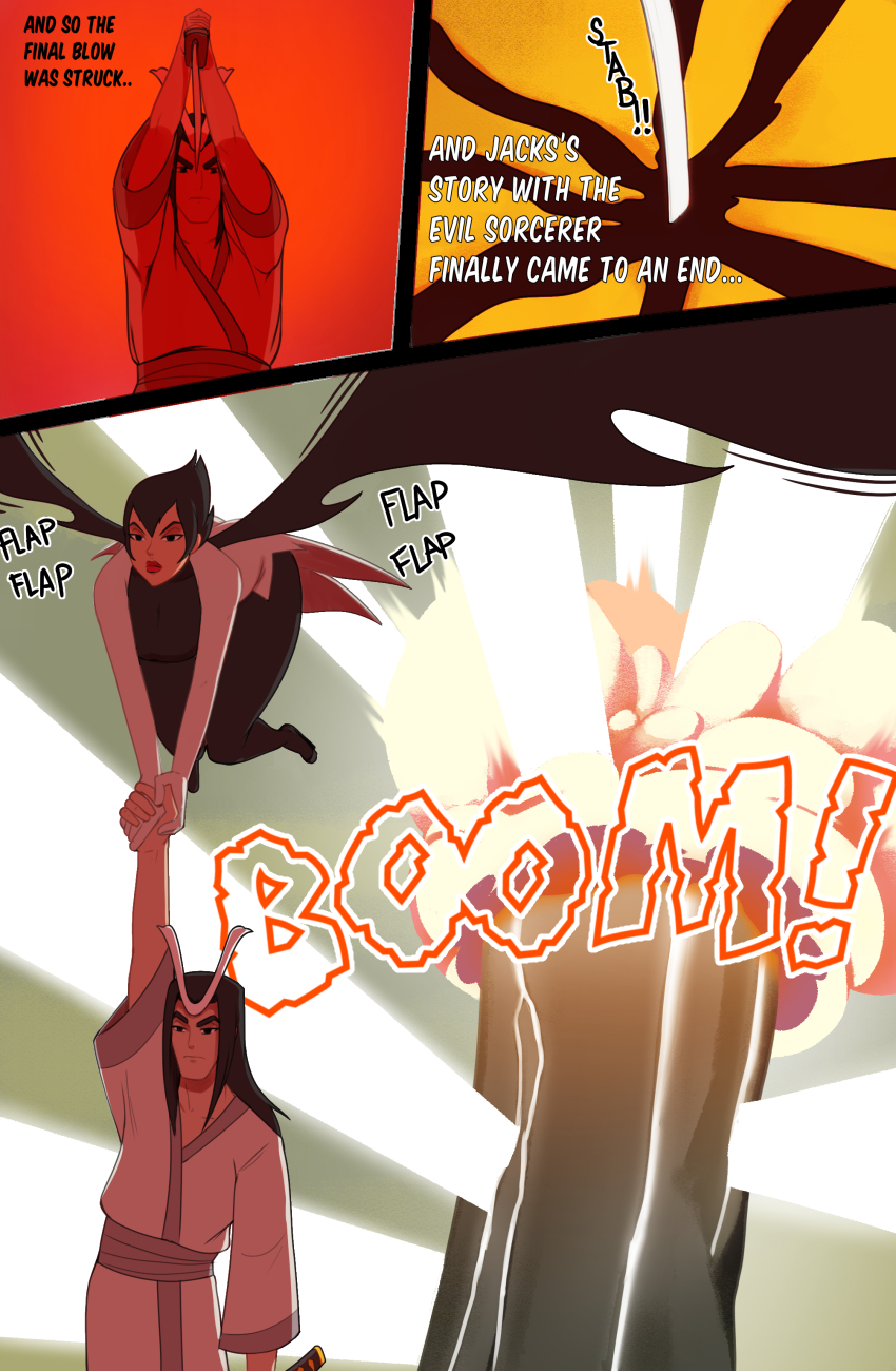 aku ashi_(samurai_jack) comic flying male razter samurai_jack samurai_jack_(character) wings