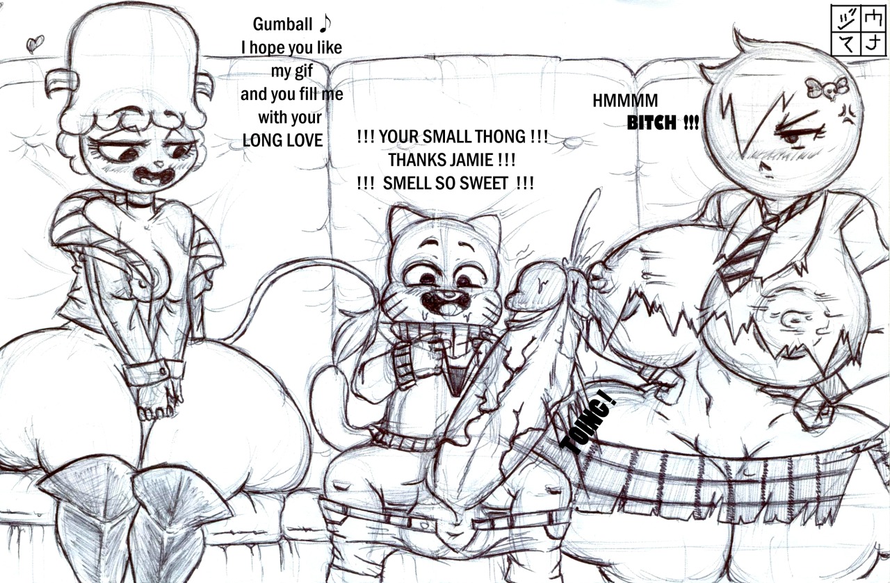big breasts, big penis, breasts, carrie krueger, dick, dxoz, envy, fat, fat female, female, gumball watterson, huge breasts, huge cock, jamie (tawog), male, penis, school uniform, signature, the amazing world of gumball, the wonderfully weird world of gumball, thick thighs