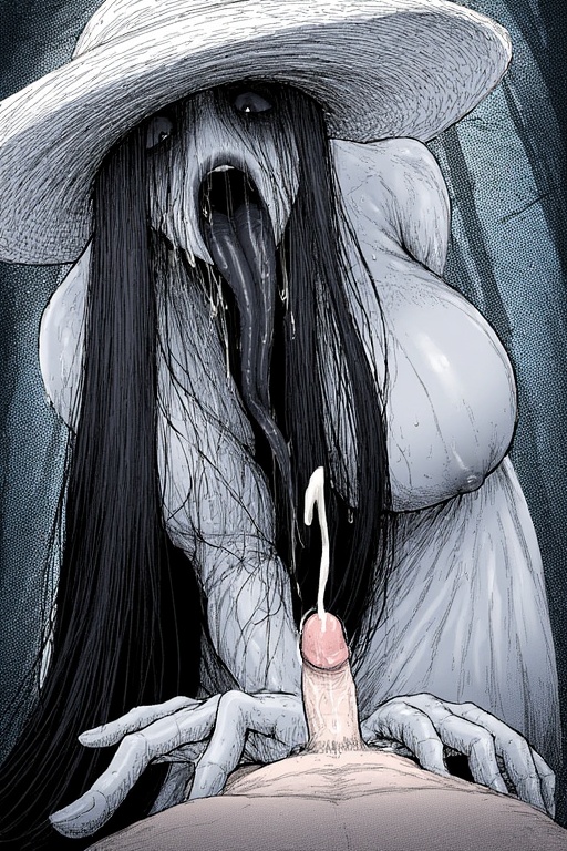 ai generated, cum, cumshot, handjob, hasshaku-sama, male, penis, size difference