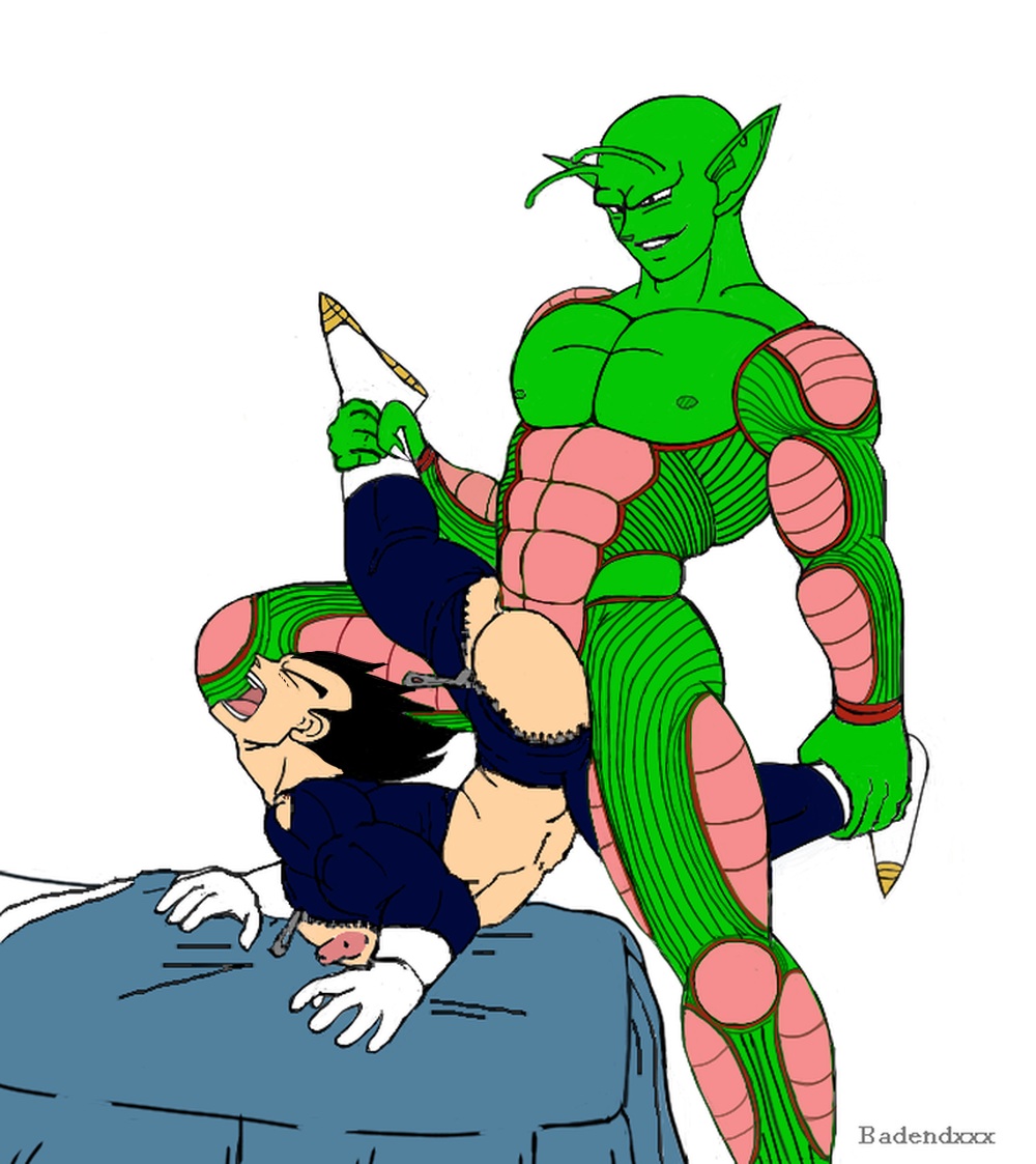 anal anal_sex anatomically_incorrect ass badendxxx balls_deep bed daily_dose dragon_ball dragon_ball_z gay green_skin interspecies legs_held_open long_nipples male male_only nude partially_clothed piccolo rape simple_background size_difference vegeta white_background yaoi zipper