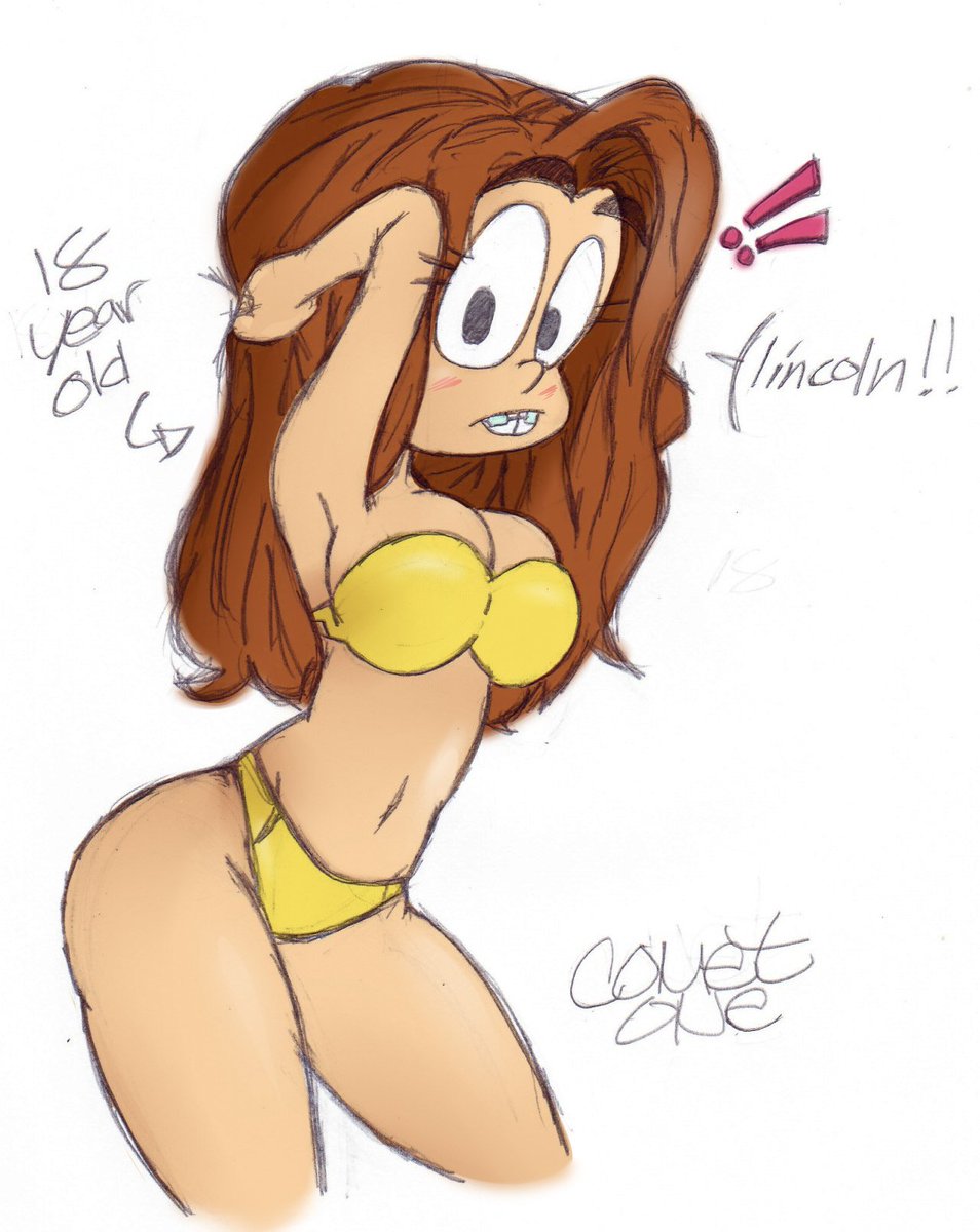 aged up, ass, bra, breasts, brown hair, cleavage, cometone, female, female only, luan loud, midriff, panties, solo, solo focus, straight hair, the loud house, thighs, underwear