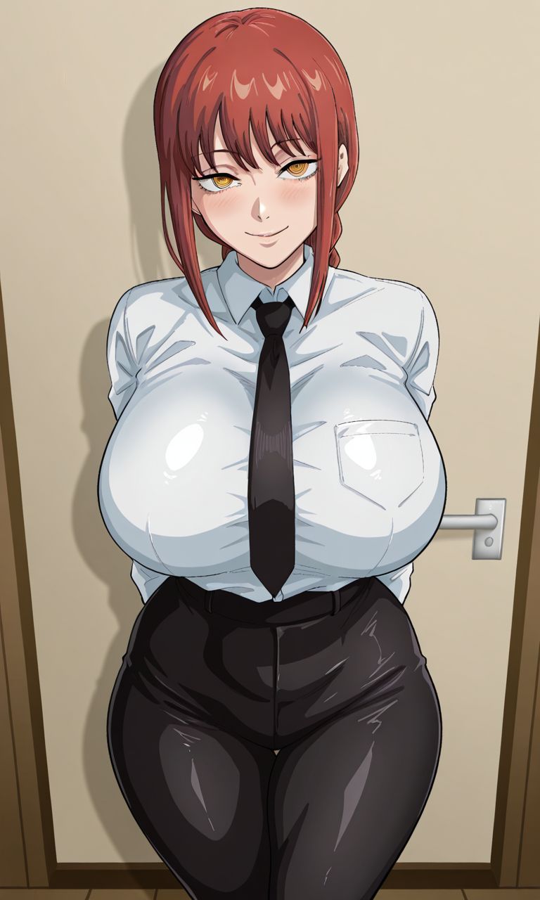 1girls, ai generated, anime, big breasts, chainsaw man, curvy, curvy female, curvy figure, huge breasts, kyoru189, light skin, light-skinned female, looking at viewer, makima (chainsaw man), mature female, shiny skin, solo, solo female