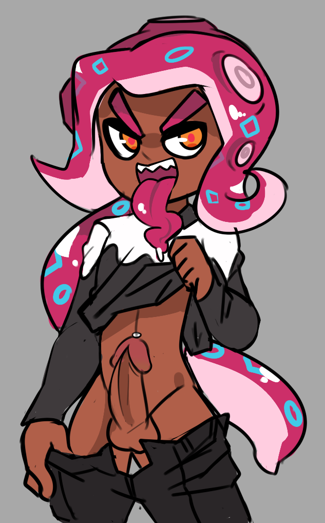 androgynous badguyvivi long_tongue oc octarian octoling octoling_boy splatoon splatoon_2 tagme