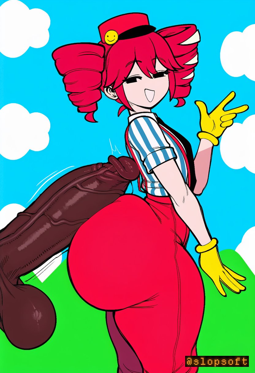 1boy, 1girls, ai generated, ass, ass focus, assjob, big ass, big thighs, blouse, bottom heavy, bubble butt, buttjob, clothed, clothed female, clothed female nude male, clothing, dark-skinned male, dry humping, enormous ass, eyelashes, fat ass, female, flat chest, fully clothed, gigantic ass, gigantic thighs, gloves, hair ornament, hat, high waisted pants, high-waist pants, huge ass, huge cock, huge thighs, humping, hyper, hyper ass, hypnosis, kasane teto, kasane teto (sv), large ass, large thighs, looking back, male, massive ass, massive thighs, mesmerized, mesmerizer (vocaloid), mesmerizer teto, motion lines, mv character, necktie, open mouth, outercourse, pants, partial male, pear shaped, pear shaped female, penis bigger than body, penis bigger than head, penis bigger than torso, penis on ass, penis resting on ass, pose, posing, red eyes, red hair, round ass, sex, shirt, side view, simple background, slop soft, smile, straight, striped shirt, suspenders, synthesizer v, thick ass, thick thighs, thighs, thighs bigger than head, thighs bigger than torso, tight clothing, tight pants, tremble spikes, trembling, twin drills, utau, voluptuous, voluptuous female, wide hips