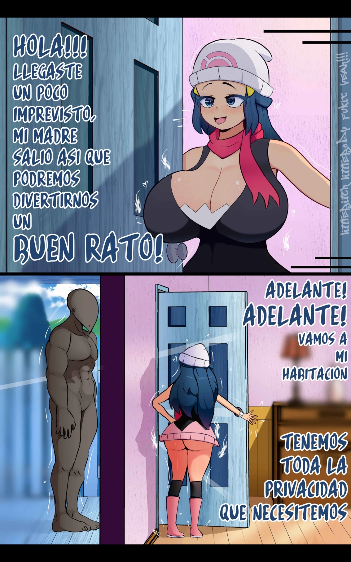 1boy, 1girls, big ass, big breasts, big butt, big penis, bradleyfun?, breasts, breasts bigger than head, dawn (pokemon), gigantic ass, gigantic breasts, gigantic butt, gigantic nipples, pokemon