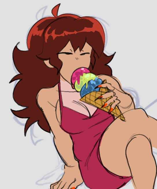 female, female only, friday night funkin, girlfriend (friday night funkin), ice cream, questionable
