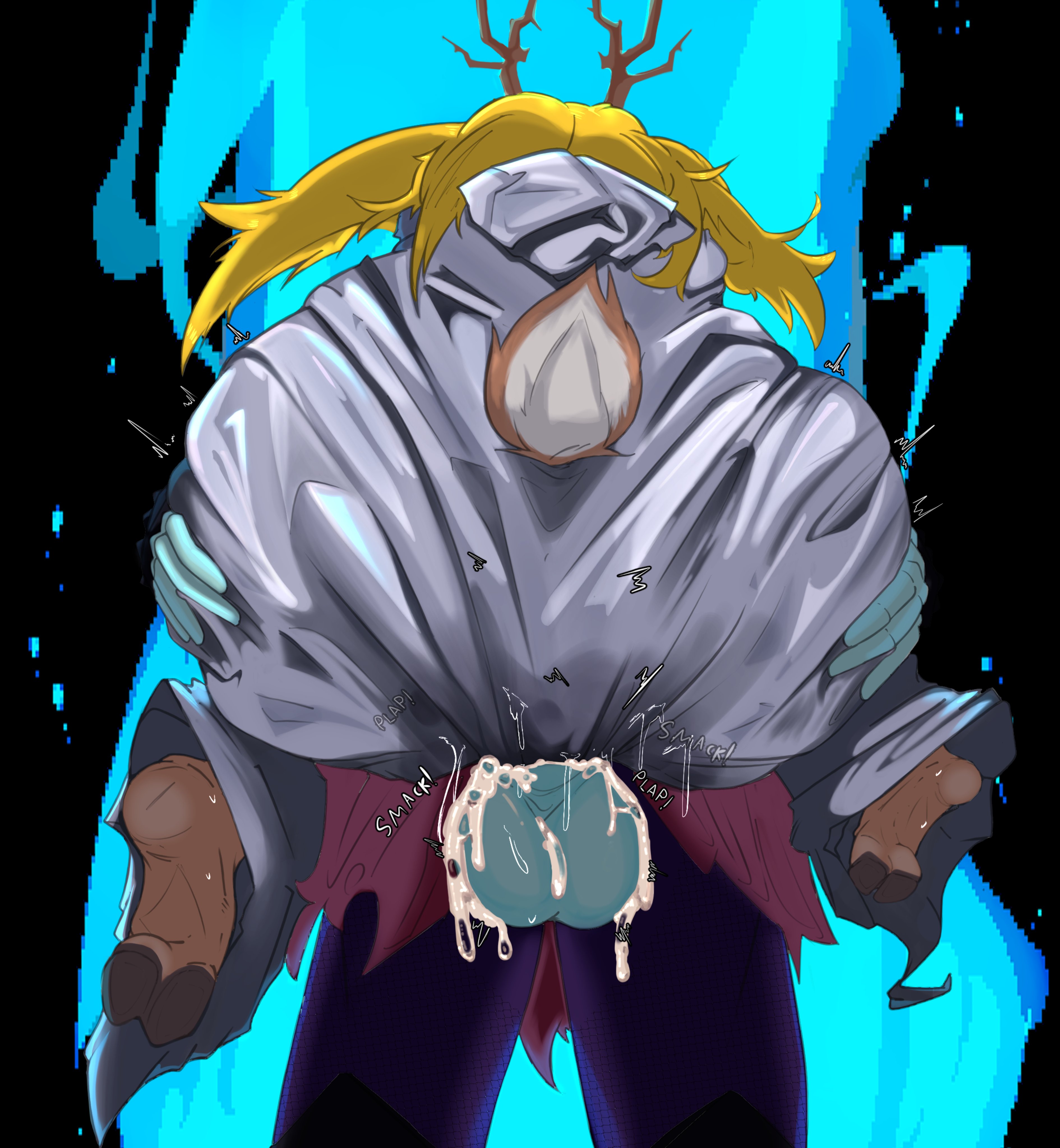ambiguous penetration, anthro, anthro penetrated, big ass, big balls, big butt, big penis, clothed sex, clothing, cum in pussy, deltarune, deltarune chapter 1, deltarune chapter 2, deltarune chapter 4, human, human on anthro, kris (deltarune), nobiteprime, noelle holiday, penetration through clothes, through clothes, undertale (series)