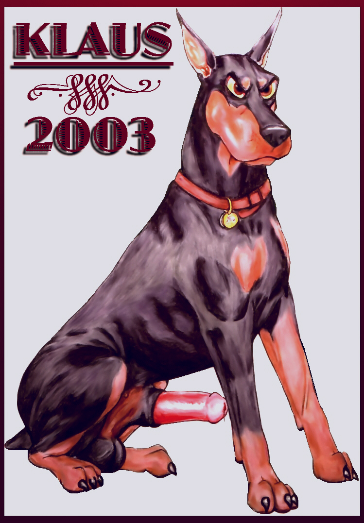 1boy 2003 canine collar disney doberman dog domestic_dog feral klaus_doberman male male_only mammal oliver_and_company penis roscoe_(disney) sitting solo solo_male tagme