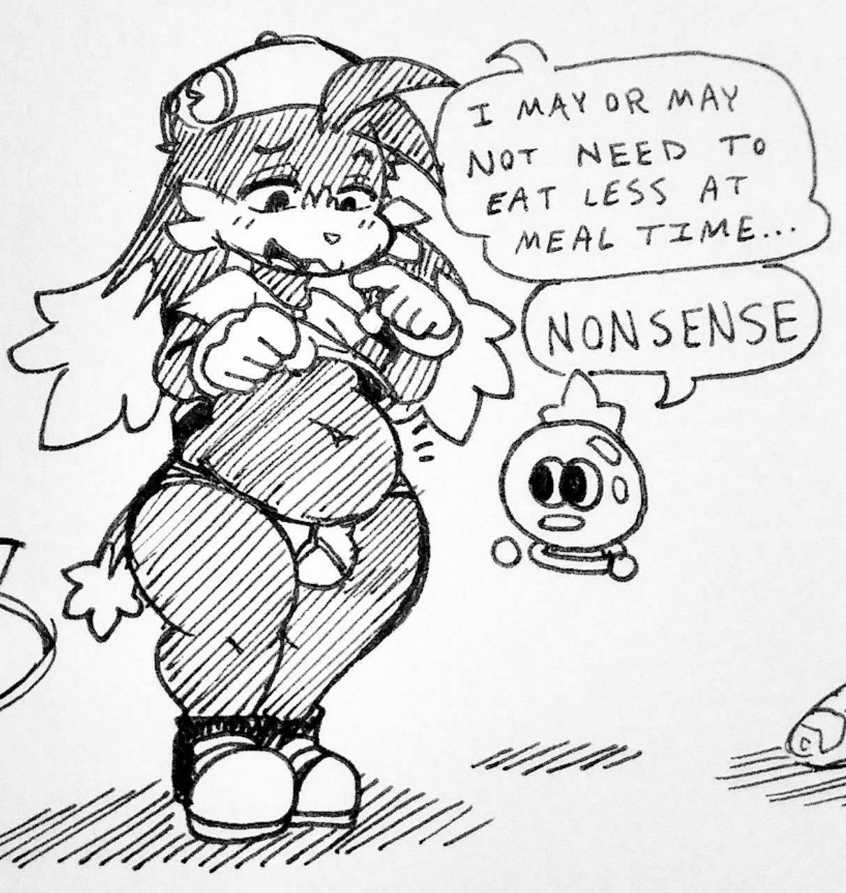 :3 bulge chubby chubby_anthro chubby_male cute fauxtellno1_(artist) femboy gay klonoa klonoa_(series) lifting_shirt male male_focus male_only n_o_n_s_e_n_s_e no_pants tagme thick thick_hips thick_legs thick_thighs traditional_media_(artwork) underwear yaoi