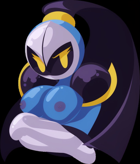 edit edited_image frost-lock genderswap_(mtf) kirby_(series) masked meta_knight nude_edit ponytail rule_63 tagme tagme_(artist) tits_out