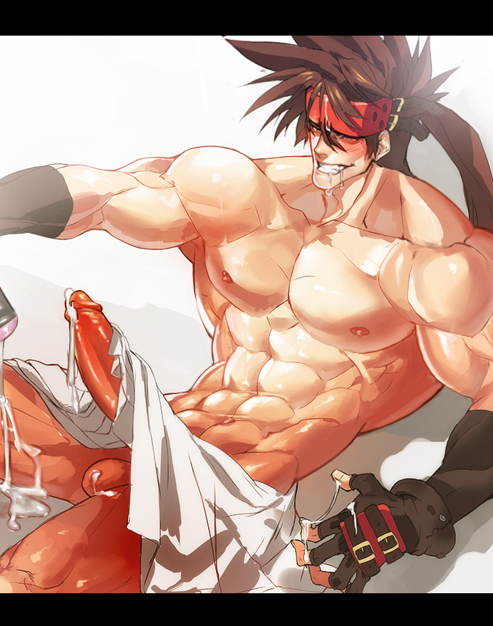 balls bara big_penis boner erection guilty_gear male male_only muscles muscular na_insoo penis rennik sol_badguy solo solo_male