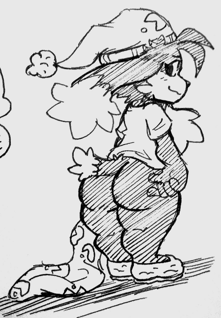 2d anthro bulge fauxtellno1_(artist) femboy gay klonoa klonoa_(series) male male_focus male_only tagme traditional_media_(artwork) yaoi