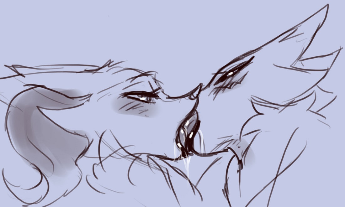 2girls, ambiguous gender, anthro, blush, braixen, crossover, digimon, eye contact, female, french kiss, furry, game freak, half-closed eyes, monochrome, nintendo, pokémon (species), pokemon, pokemon (species), pokemon xy, renamon, saliva, sketch, source request, tongue, tongue kiss, tongue out, ungulatr, yuri