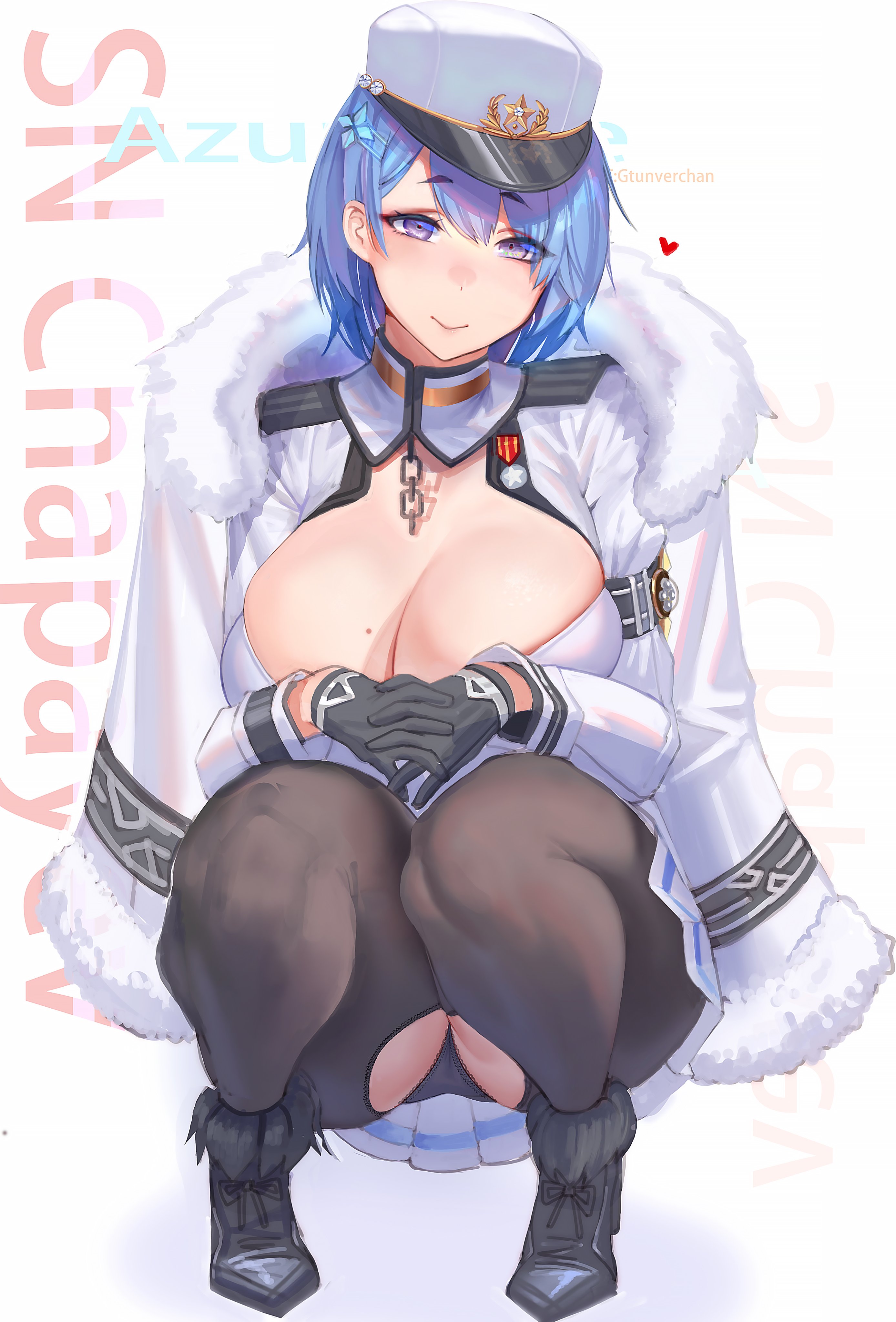 1girls, azur lane, big breasts, breasts, chapayev (azur lane), cleavage, female, female only, gtunver, large breasts, looking at viewer, solo