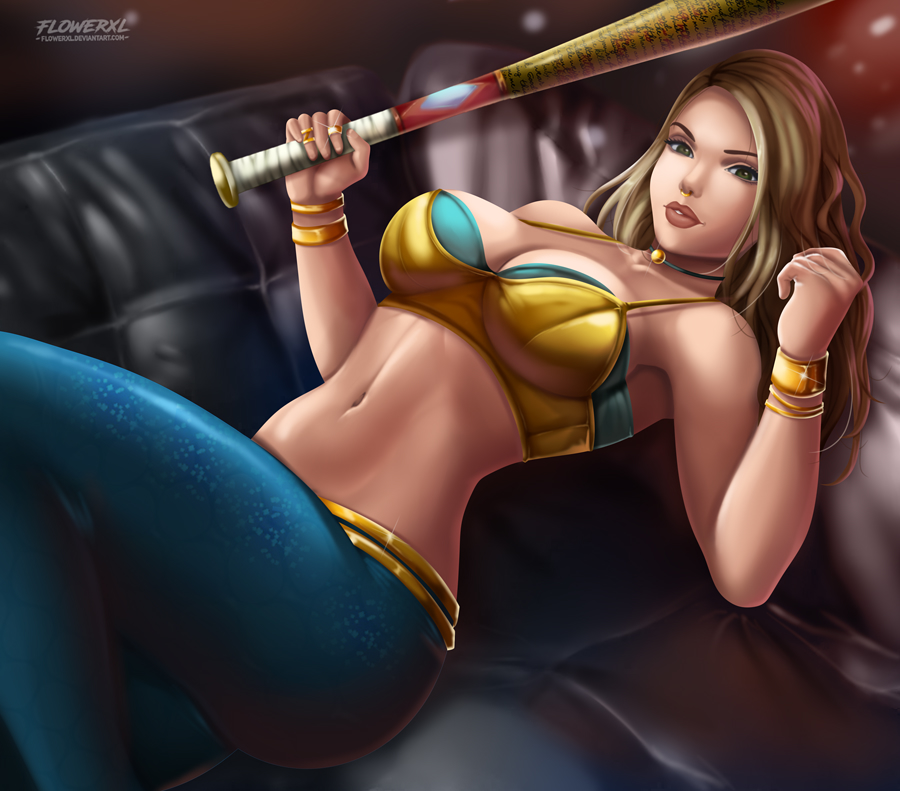 1girls, black canary, breasts, cleavage, dc, dc comics, dinah lance, female, female only, flowerxl, green arrow (series), looking at viewer, solo