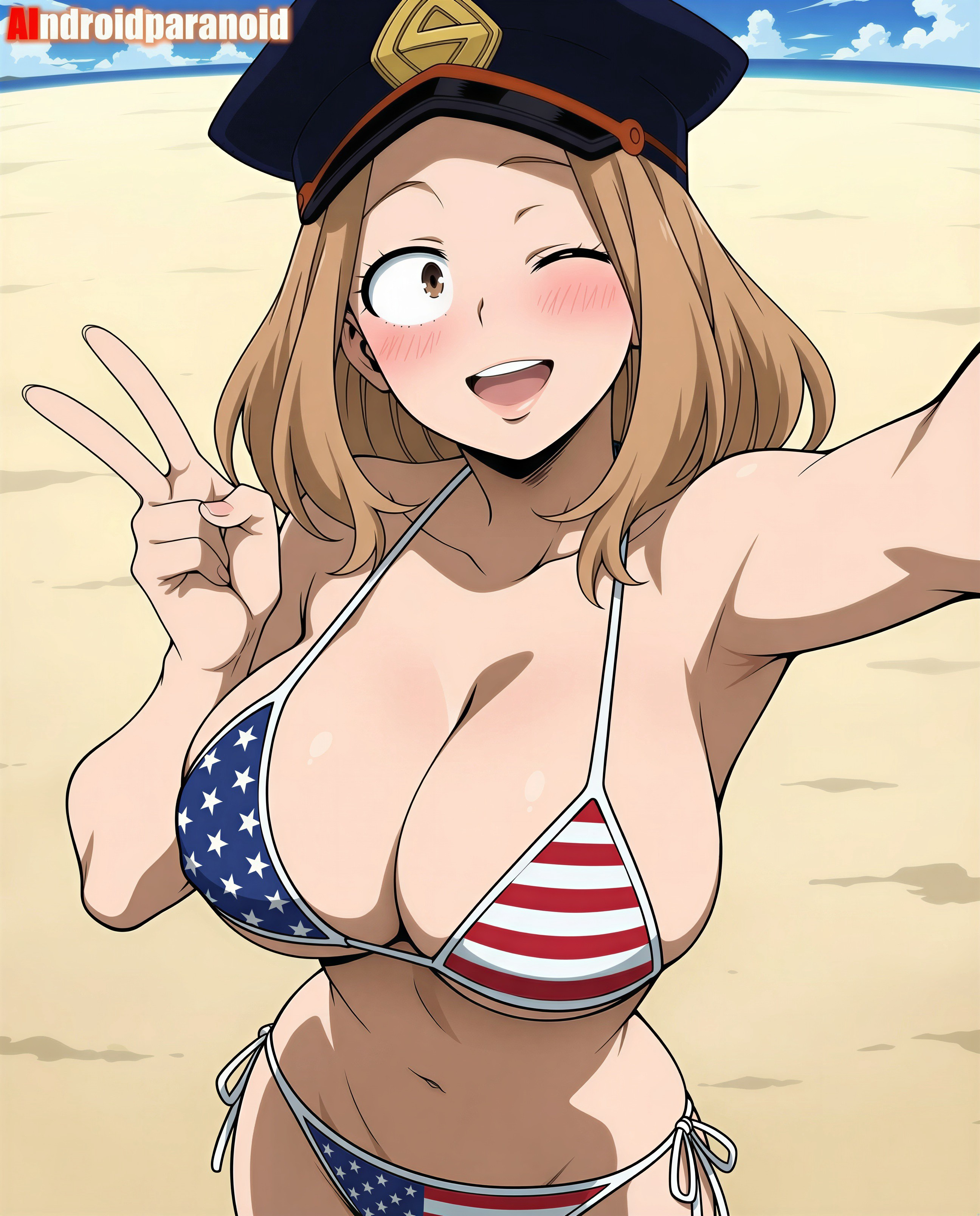 1girls, accurate art style, ai generated, aindroidparanoid, american flag bikini, ass, big ass, big breasts, big butt, blonde-haired female, boku no hero academia, breasts, busty, camie utsushimi, curvy, cute, fat ass, female, female only, hair, hi res, hips, huge ass, huge breasts, human, large ass, large breasts, legs, my hero academia, narrow waist, slim waist, tagme, thick ass, thick thighs, voluptuous, waist, wide hips