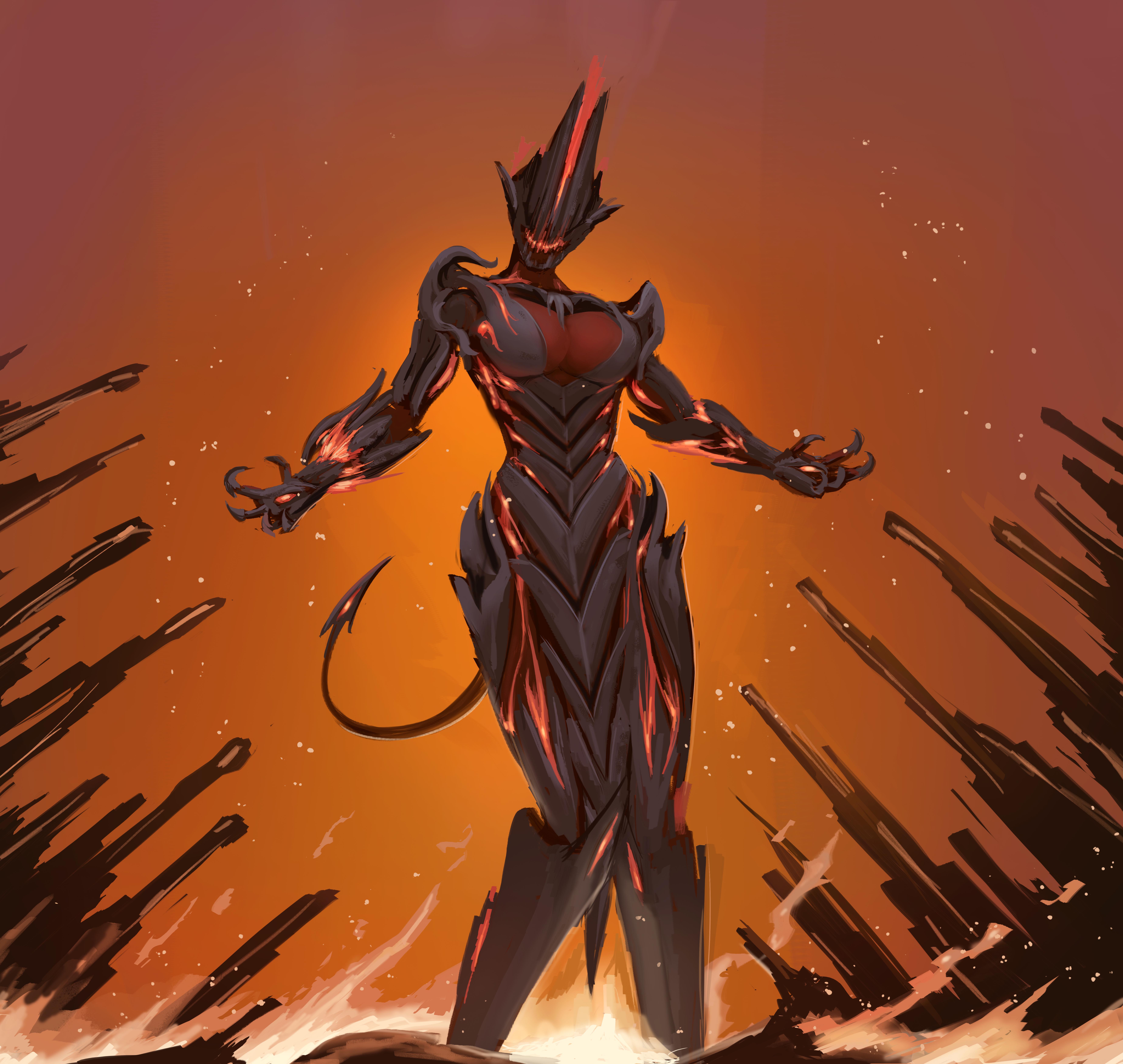 1girls, breasts, genderswap (mtf), hips, large breasts, rule 63, sapsinart, tail, thighs, uriel (warframe), warframe