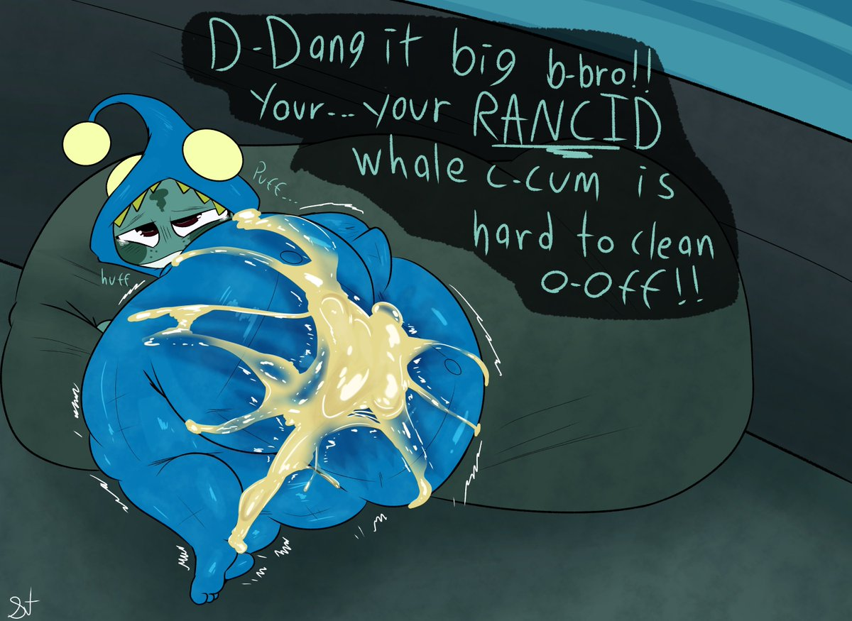 after incest, after sex, breathing heavily, costume, cum, cum on ass, dialogue, ejaculation, excessive cum, incest, jerry (plushtrapboyuwu), nasty cum, onesie, pleasure face, plushtrapboyuwu, thick cum, through clothes, yellow cum