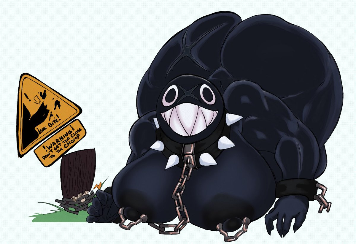 1girls, ass, ass bigger than head, breasts, breasts out, castration threat, chain chomp, chains, gigi (thecoatl034), hyper, mario (series), mr.over, nude, nude female, super mario bros., tall female