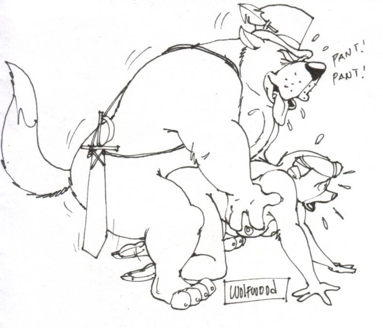 all_fours anthro bear disney dumptruck_(talespin) female fur furry heat male mammal monochrome nipples rebecca_cunningham straight sword talespin