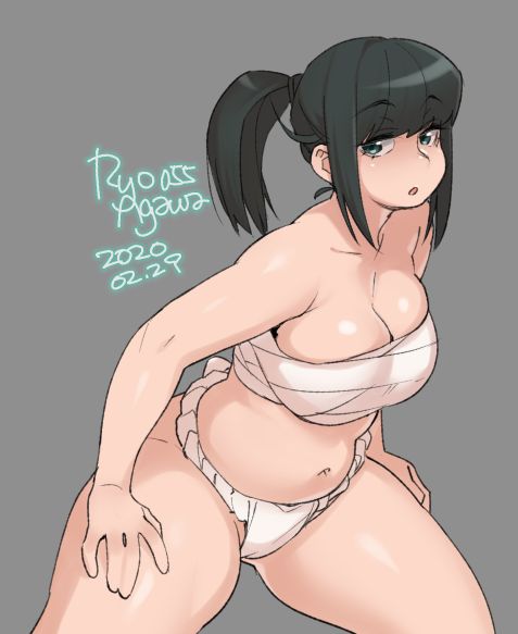 1girls, breasts, cleavage, female, female only, fundoshi, looking at viewer, ryo agawa, solo, thick thighs, wide hips