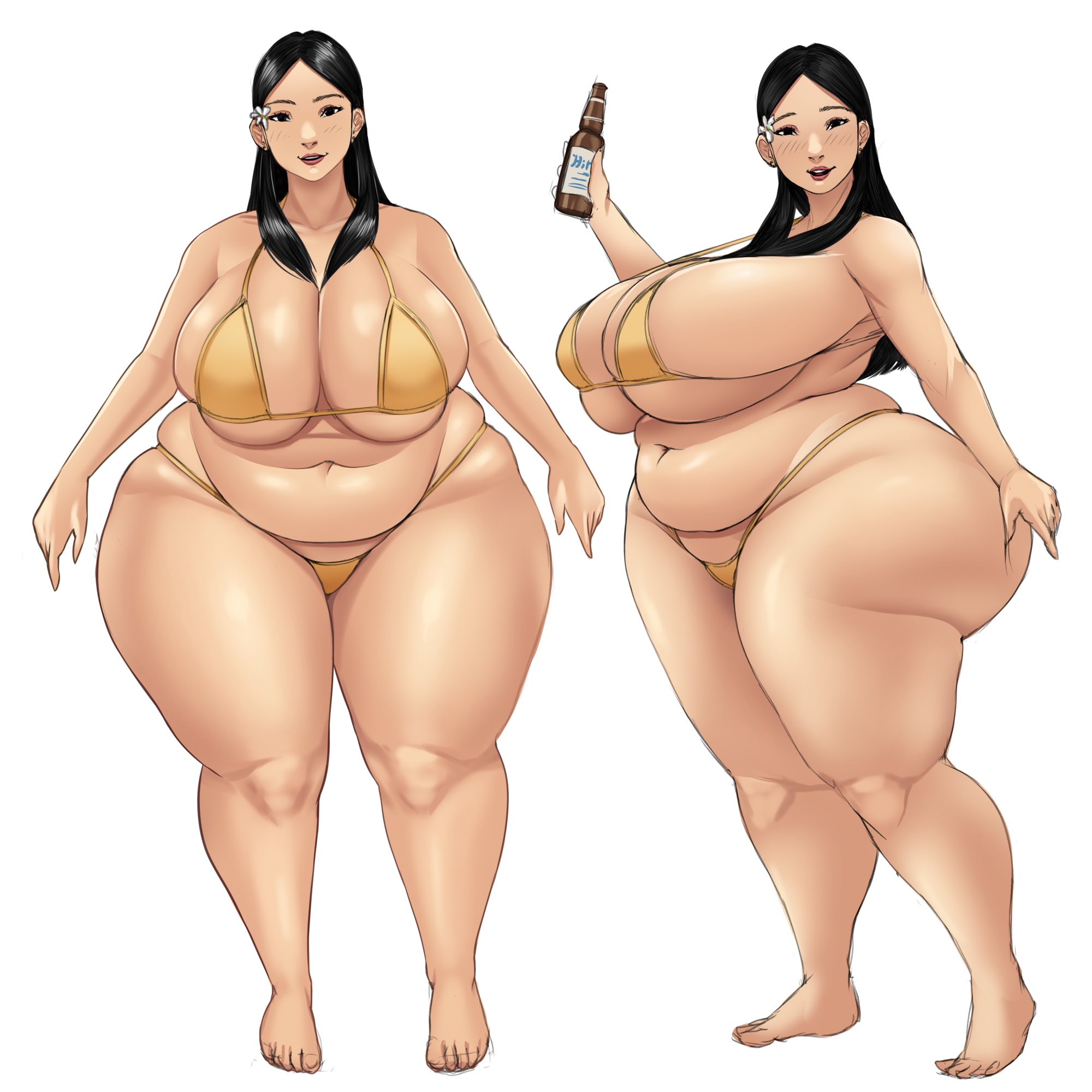 1girls, bae (toroboro), bbw, bikini, breasts, chubby, cleavage, female, female only, huge breasts, looking at viewer, overweight, overweight female, solo, thick thighs, toroboro, wide hips