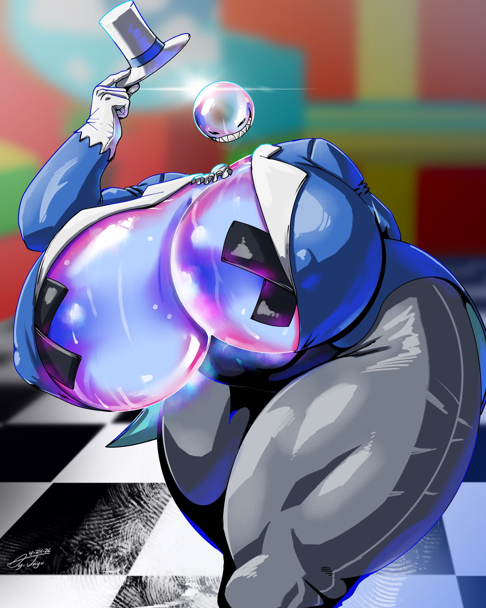 1girls, 2026, areola bulge, areolae, ass, ayojayo, barely clothed, barely contained breasts, big ass, big breasts, big thighs, boob window, breasts, bubble (tadc), bubble (the amazing digital circus), female, female focus, female only, gigantic ass, gigantic breasts, gigantic thighs, hi res, huge ass, huge breasts, huge thighs, hyper, hyper ass, hyper breasts, hyper thighs, massive ass, massive breasts, massive thighs, neckless, no neck, pasties, ringmaster, ringmaster bubble, rule 63, solo female, tadc, tagme, the amazing digital circus, thighs, wide hips
