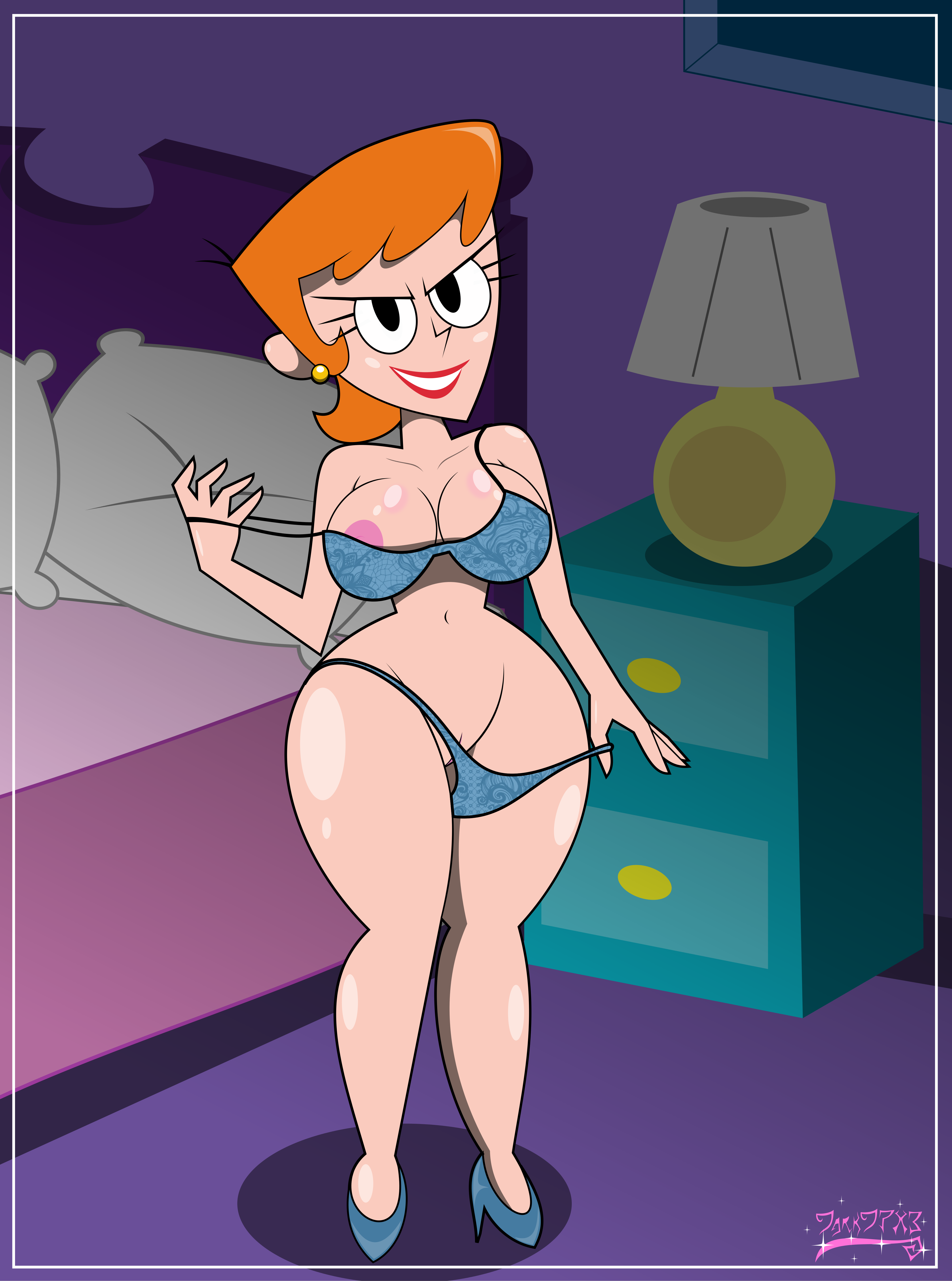 bra, breasts, dexter's laboratory, dexter's mom, female, milf, panties, pussy, shaved pussy