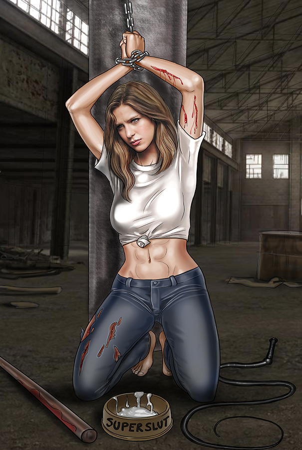 abs arms_up bad_end beaten blood bondage clothed cum_bowl dc defeated feet female hands_above_head humiliation kara_danvers kara_zor-el manacles melissa_benoist misterjer pipes supergirl superman_(series) tearing_clothes warehouse whip