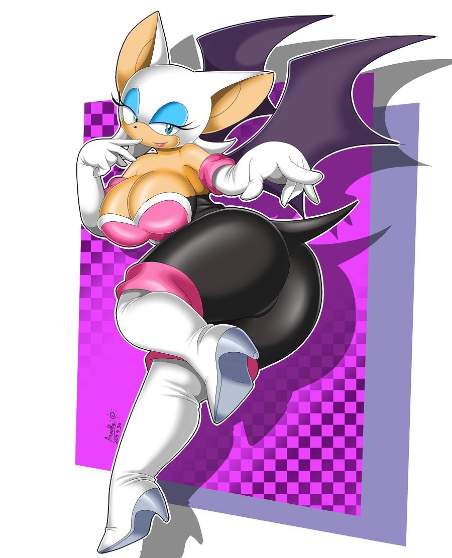 1girls, anthro, ass, bat, big ass, big breasts, blue eyeshadow, breasts, cleavage, clothing, female, female only, gloves, huge ass, large ass, makeup, pinup, rouge the bat, skintight, solo, solo female, sonic (series), tan, tasogare aozora, thick thighs, thighhighs, thighs, tight clothing, white hair, wings