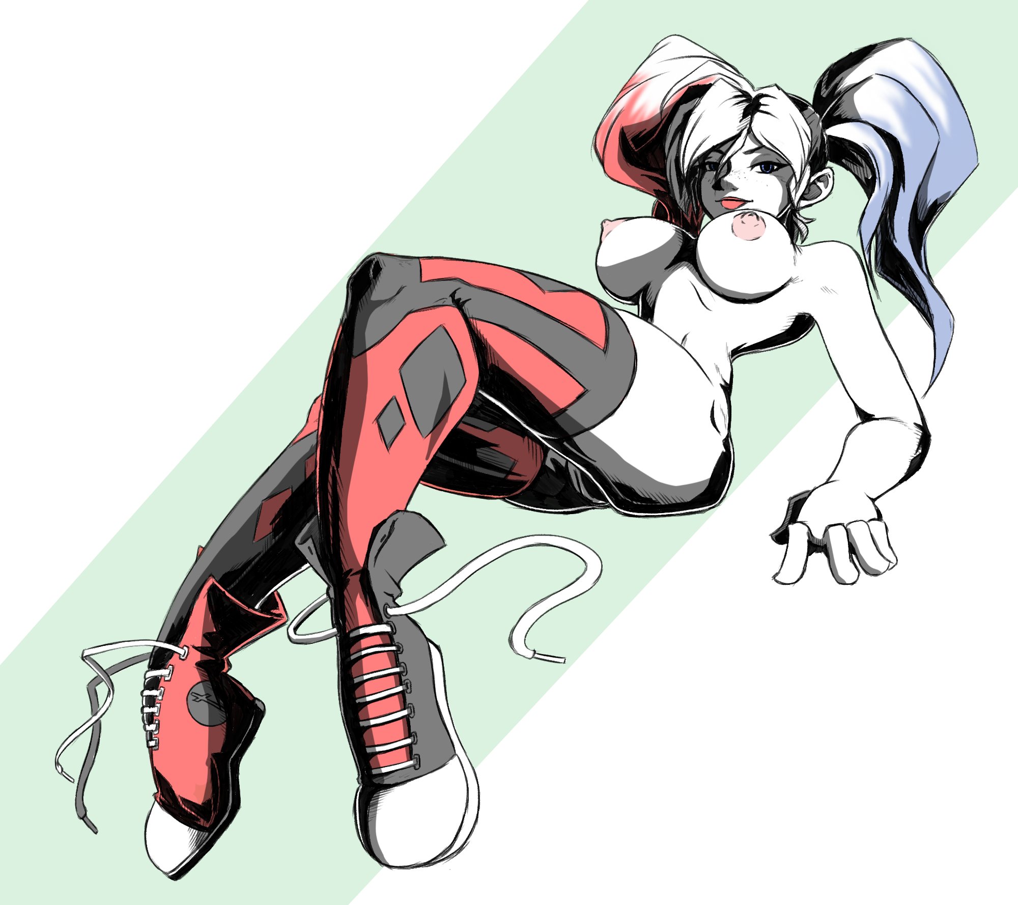 batman (series), breasts, busty, dc, dc comics, female, female focus, female only, harley quinn, hourglass figure, nuuds-n-luuds, pose, posing, wide hips