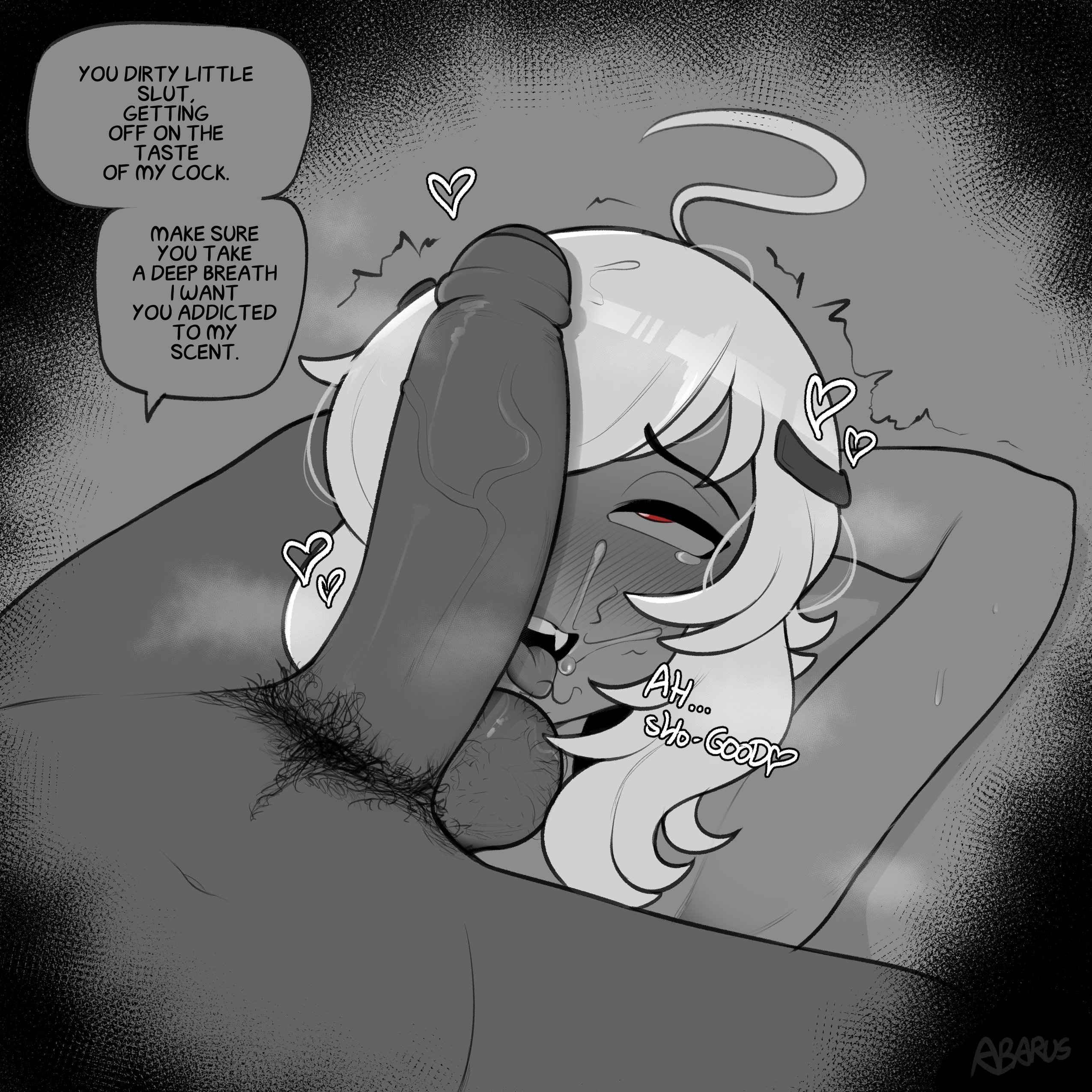 2boys, abarus, arvis (abarus), dark skin, dark-skinned male, female, femboy, foreskin, gay, girly, looking pleasured, male, male only, male/male, original, penis, penis awe, tomgirl, trap, uncircumcised, white hair, yaoi