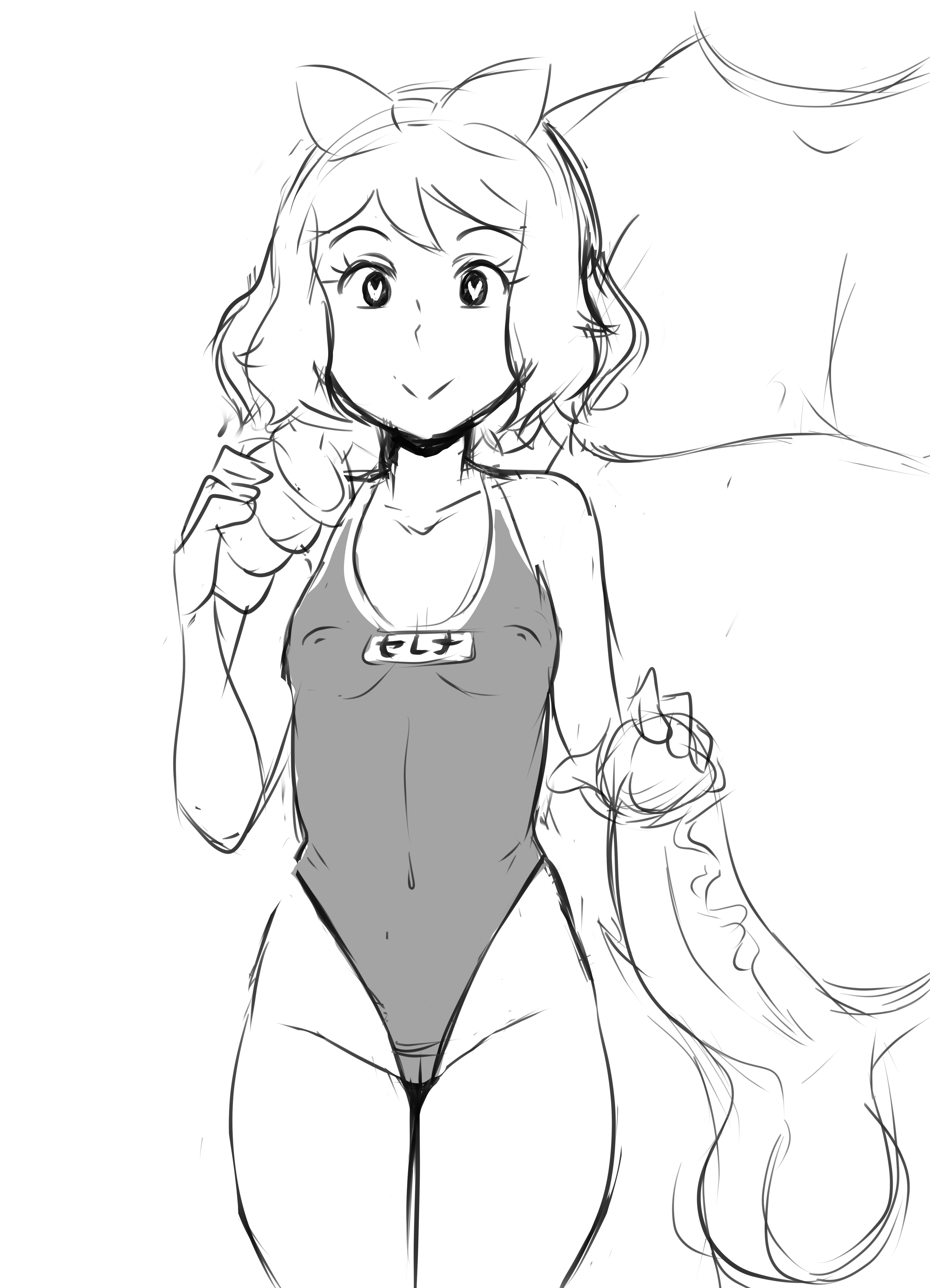 age difference, bowtie, fat male, female, hairbow, heart eyes, heart-shaped pupils, huge penis, imminent sex, larger male, male, older male, penis, pokemon, reach025, school swimsuit, serena (pokemon), short hair, sketch, smaller female, younger female