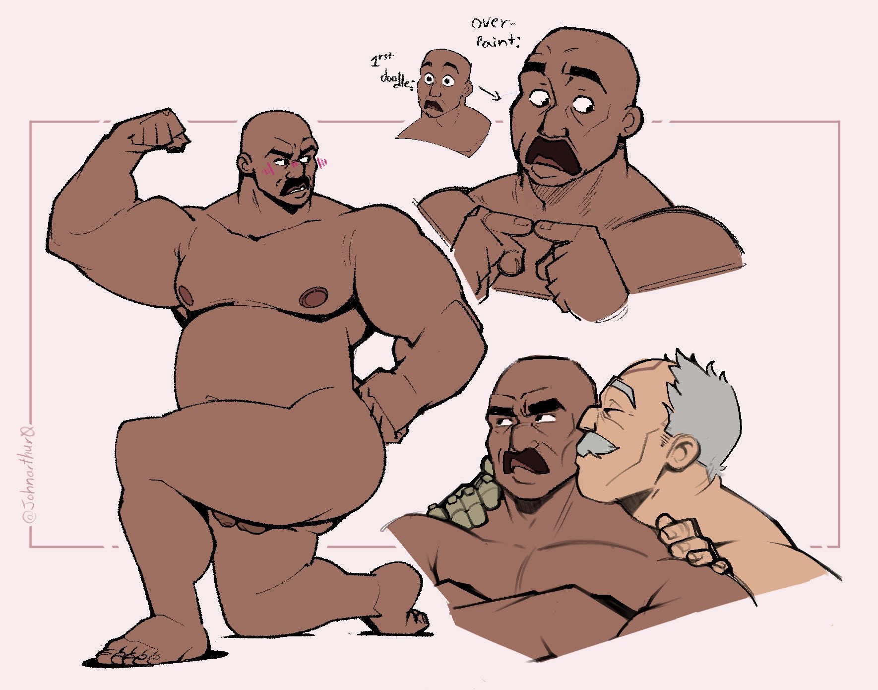 bara, chubby, conquest (invincible), daddy, dark skin, dark-skinned male, dilf, fat, gay, invincible, invincible (tv series), johnarthur0, lucan (invincible), male, male only, moustache, viltrumite, white hair