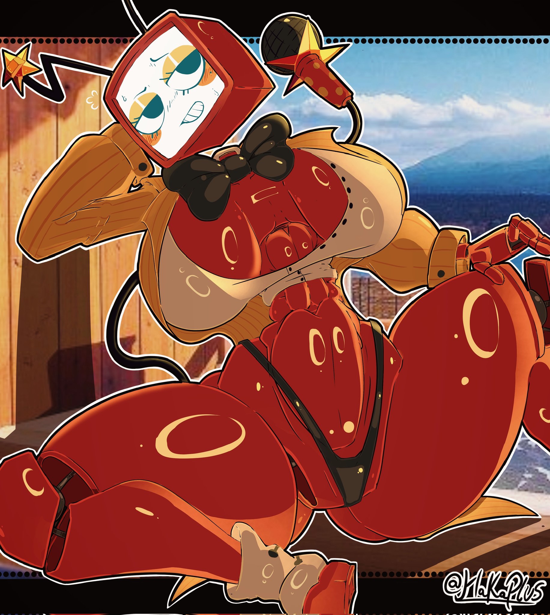breasts, dandy's world, hakaplus, roblox, roblox game, robot, robot girl, show-time vee, tagme, thick thighs, thighs, tv, tv head, tv screen, vee (dandy's world)