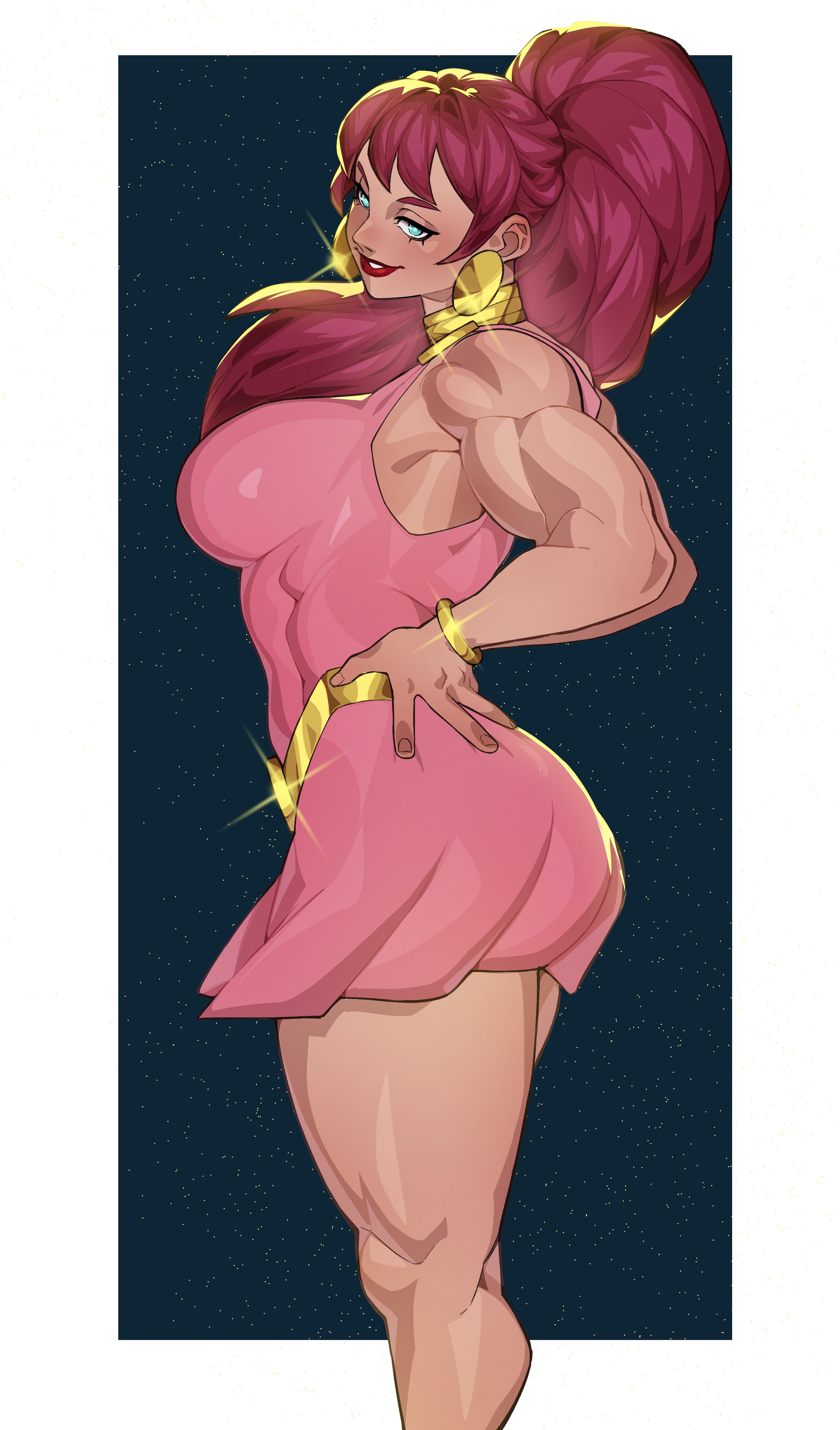 athletic, athletic female, biceps, big boobs, big breasts, big tits, boobs, bracelets, breasts, clothed, clothes, clothing, curvaceous, curvaceous body, curvaceous female, curvaceous figure, curvaceous hips, curvy, curvy body, curvy female, curvy figure, dc, dc comics, drakkaiart, dress, earring, earrings, female, female focus, female only, giganta, hips, jewelry, justice league, justice league unlimited, muscular, muscular biceps, muscular female, muscular thighs, red hair, red hair female, redhead, redhead female, redheaded female, side boob, supervillain, supervillainess, thick hips, thick thighs, thighs, tits, villain, villainess, wide hips, wonder woman (series)